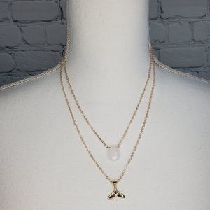 Mermaid & Crystal Multi Layer Necklace NWT